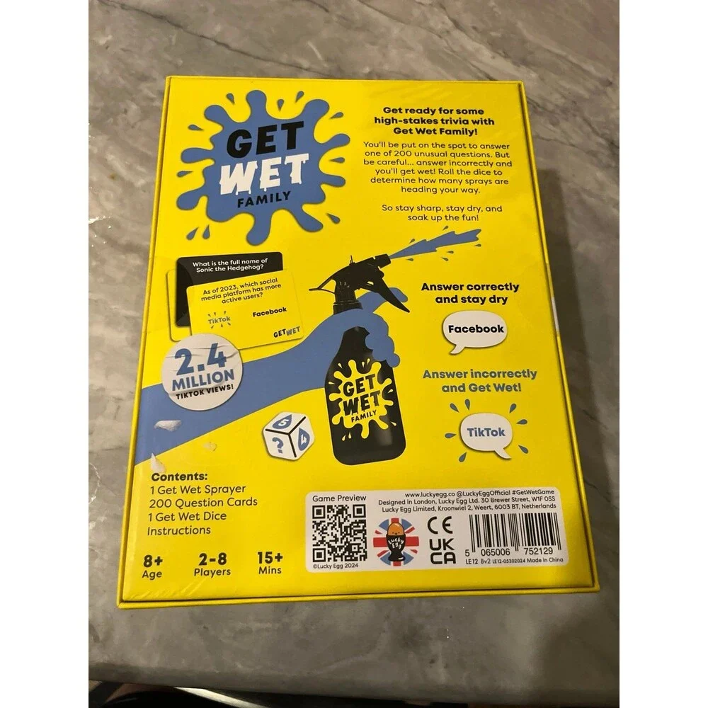 Get wet family game board game NEW!